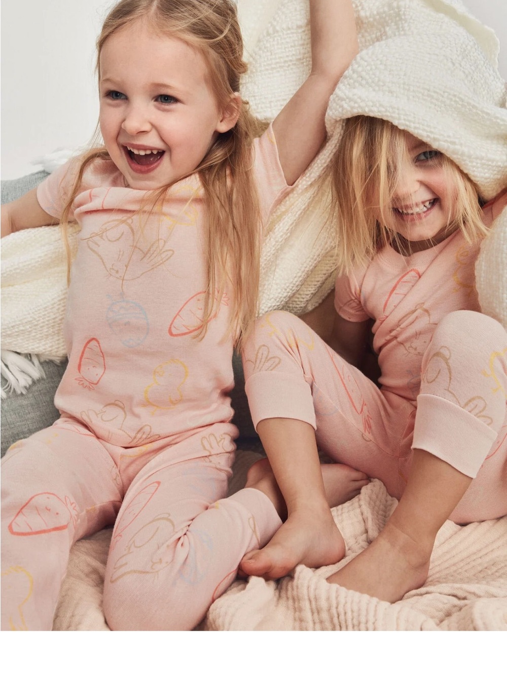Toddler Girl Bunny Snug Fit Cotton Pajama Set Bunnies & Chicks 2T - Picture 5 of 6